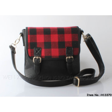 2015 New Plaid Fashion Women Polgester/PU Handbag